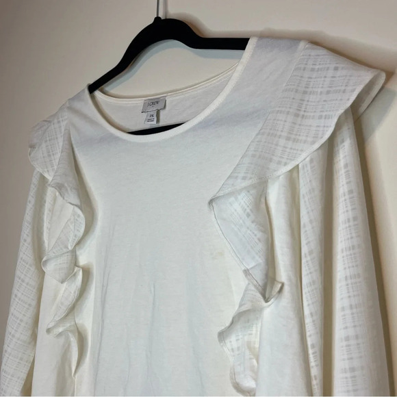 J CREW Factory Set of 2 NWOT Ruffle Shoulder Longsleeve Blouses - Picture 10 of 14